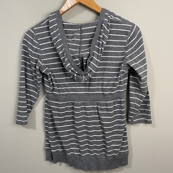 Motherhood Maternity Long Sleeve Gray Striped Hoodie Size Small - Picture 5 of 10